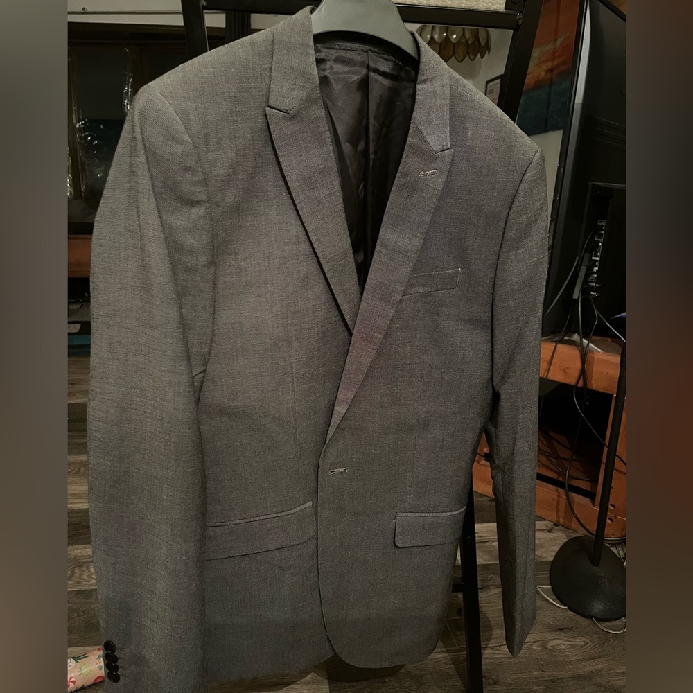 H&M gray blazer suit jacket skinny fit size small